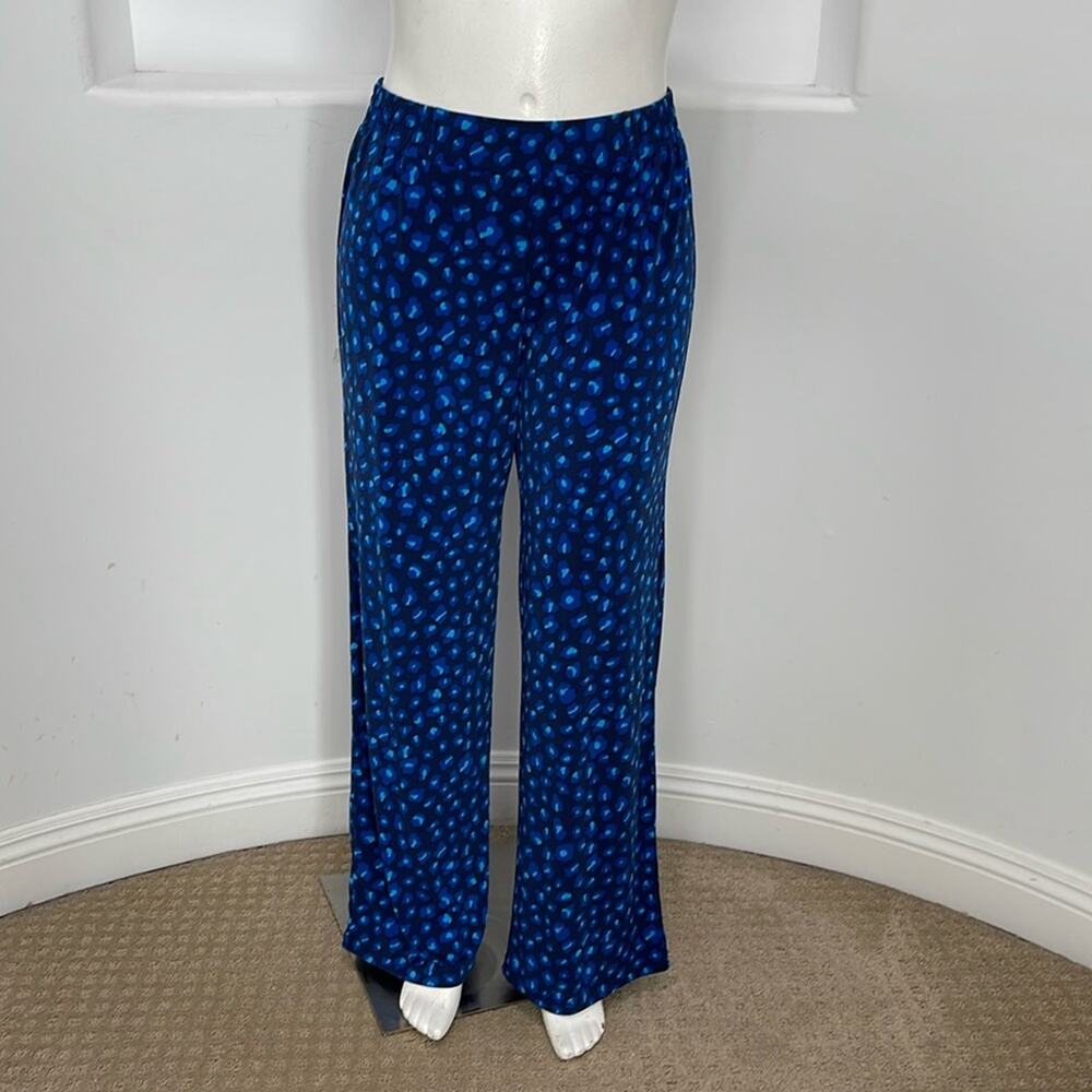 IMAN Casual Blue  Printed Straight Leg  Pants Size L